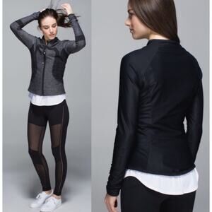 Lululemon Find Your Bliss Reversible Black Heathered Gray Jacket Size 4